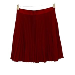 Express Red Pleated Mini Skirt